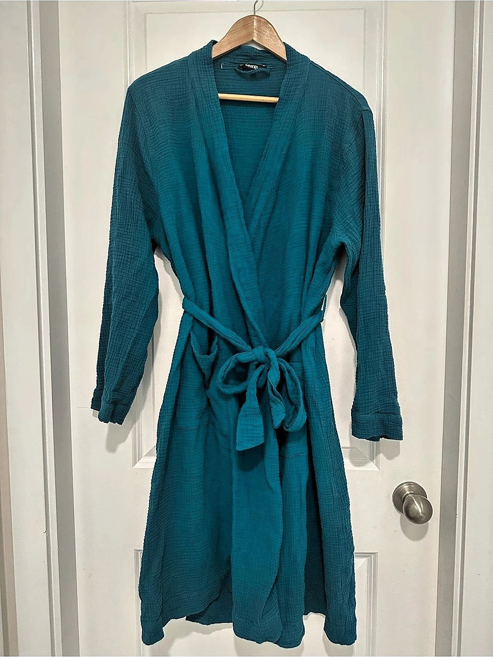 100% Cotton Gauze Robe in Teal Blue Women’s Size L-XL